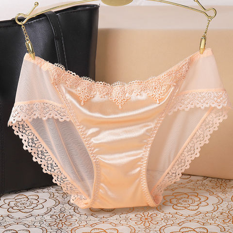 Nylon Ice Silk Panties Women Seamless Lace Cotton Sexy Briefs - China  Underwear and Lingerie price