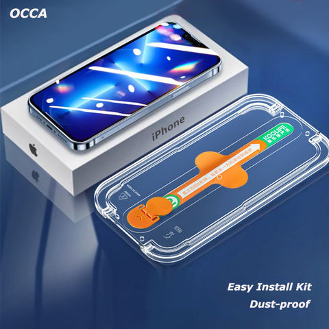 Protecteur d'écran Premium en Verre Trempé pour iPhone avec Applicateur et Plateau d'Alignement - Installation Facile