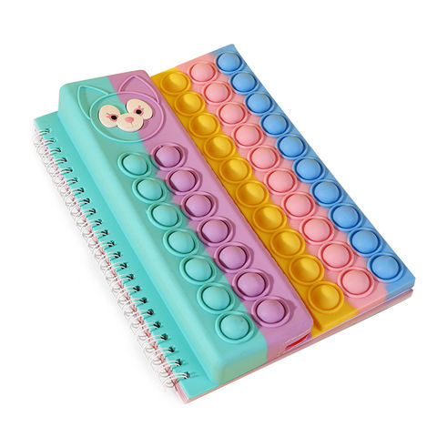 Popit Fidget Rainbow Spiral Notebook A5 Size Popit cover Ring Binding Diary  For Girls and Boys