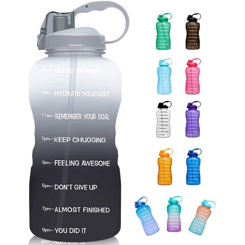 Gallon BPA Free Plastic Motivational Water Bottle Gradient 128OZ With ...