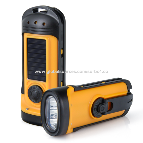 Dynamo/Solar Radio with Flashlight, Compass, Thermometer, and Siren