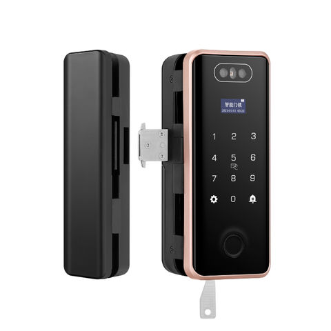 Smart Doorlock Password for Frameless Access Control Access Control System Bluetooth APP Lock Electronic Doorlock Fingerprint Lock Smart Keyless Lock Silver 