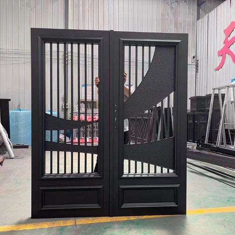 European Style Aluminum Modern House Grill Designs Front Door