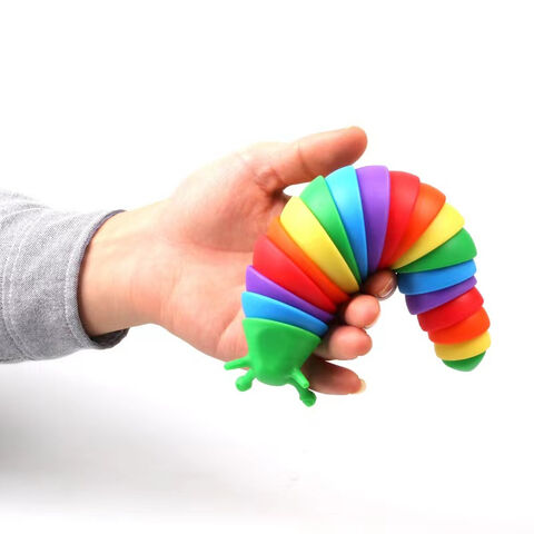 2 Pcs Big Fidget Slug Toys,3d Articulated Stretch Caterpillar Sensory  Stress Relief Flexible Hand Toy, Ideal Party Favor Colorful Anti-anxiety  Office