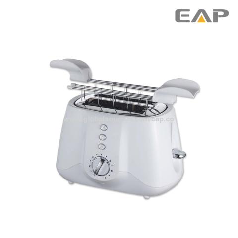 Torradeira elétrica de plástico de 2 fatias com design exclusivo, toque frio, para uso doméstico e comercial por atacado