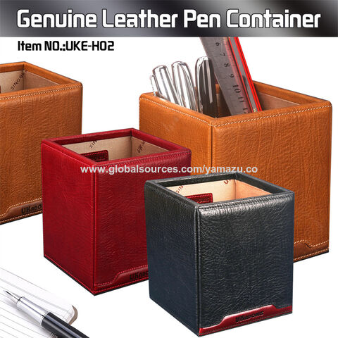Buy Wholesale China Custom Flip Cover Durable Drop Resistant Leather Zipper  Pencil Pouch Pen Holder & Pen Holder at USD 14