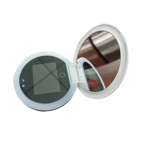 Travel Compact Mirror With Uv Camera For Sunscreen Test, 2x