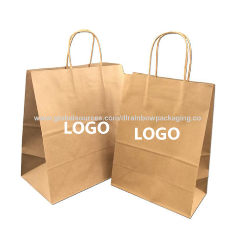 Custom Paper Bags Logo Business, Custom Logo Kraft Paper Bag