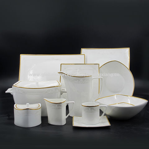 Luxury Royal Fine Porcelain Marble Ceramic Bone China Dinner Set