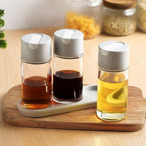 Buy Wholesale China Glass Oil Container With Plastic Lid Oil Bottle ...