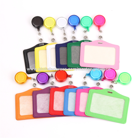 Wholesales Promotional Items ID Card Holder Glitter Badge Reel for