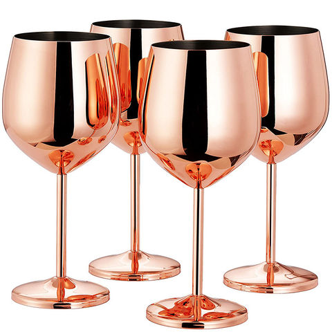 Copo de vinho de aço inoxidável 304 de 350ml 500ml da fábrica para festa de casamento personalizado for sale at factory direct price