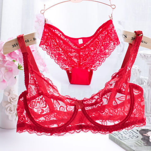 Buy Paris Beauty Women's Non-Wired Bra and Panty Set (UUU_859, Red