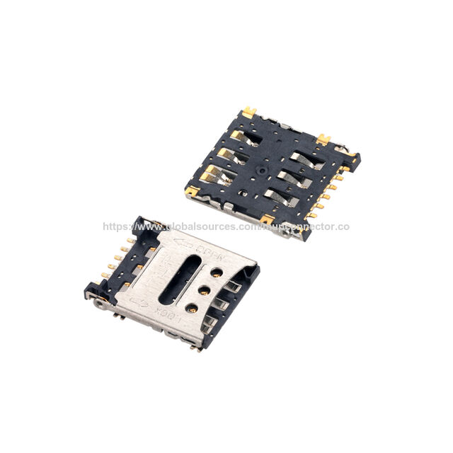 Conector de Tarjeta SIM NANO Tipo Bisagra de 6 PINES H1.40MM con interruptor, soporte de tarjeta SIM PIN de gran venta en Turquía, EAU, Egipto, Israel, India, Malasia for sale at factory direct price