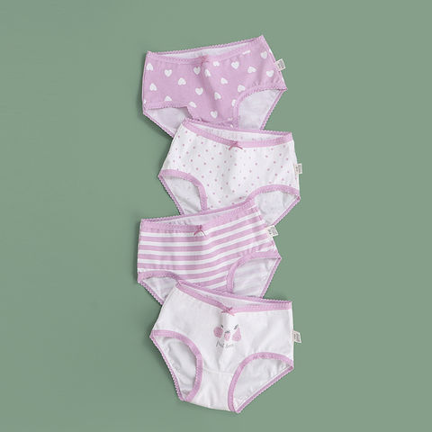 Buy Wholesale China 4 In 1 Pack Girls' Underwear Children's Briefs 95%  Cotton Teen Girls 15y Lace Trim Cartoon Panties & Girls' Panties at USD  3.69