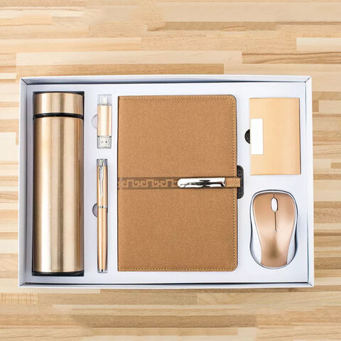 Set de Regalo Corporativo de Lujo Promocional para Negocios: Taza de Vacío, Cuaderno, Bolígrafo, Tarjetero con Logo
