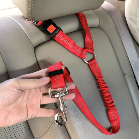 Dog Car Seat Belt Elastic Adjustable Leash Pet Travel Free