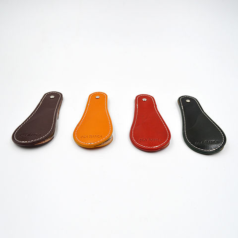 Leather Shoe Horn with Leather Strap,Stainless Steel Classic Travel ...