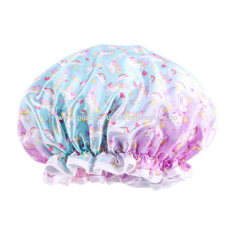 Buy Wholesale Taiwan Reusable Double Layer Kid Shower Cap, Satin With ...