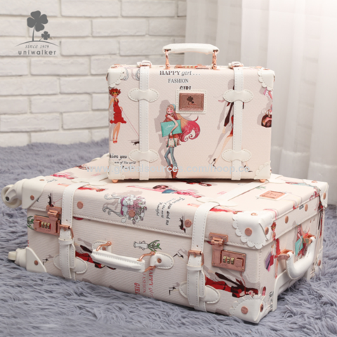 Weatherproof Large Travel Suitcase Old Retro Style Fashioned