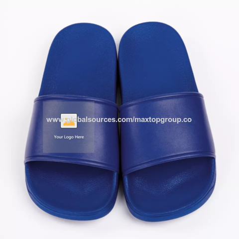Buy Wholesale China Wholesale Factory Custom Logo Pvc Pu Slippers With Embossed Printing Flip Flops Slippers Men at USD 2.5 | Global Sources