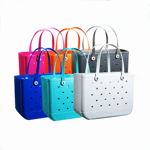 Source New arrival cute Beach silicone tote bag with holes