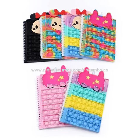 Silica Bubble Cover Notebook Silicone Cover Sensory Bubble Toy Lined ...
