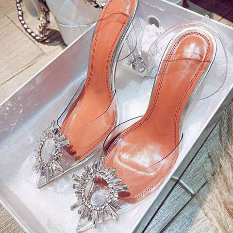 Fashion Transparent Pvc High Heeled Sandal Women Square Toe Clear Heels  Slippers Leopard Woman Sexy Party Shoes Ladies Plus Size - AliExpress