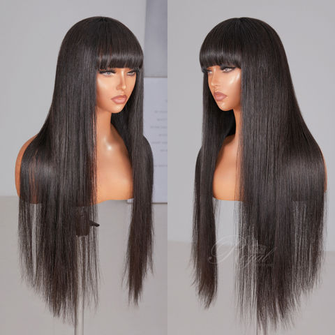 Buy Wholesale China Straight Wig With Bangs Bob Human Hair Wigs For Women  Brazilian Remy Hair Wig Natural Black Lace Wig & Remy Hair Wig at USD 66.9  | Global Sources