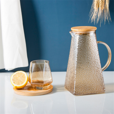 glass water jug with cork lid