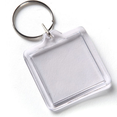 60 Pcs Acrylic Beadable Keychain Blanks Clear Keychains Set For