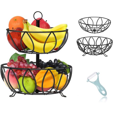 Buy Wholesale China Kitchen Counter Basket With Bamboo Top - Countertop  Organizer For Produce, Fruit, Vegetable & Kitchen Counter Basket at USD  30.98