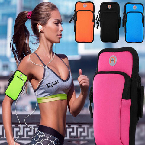 6inches Sport Armband Case Zippered Fitness Running Arm Bag For