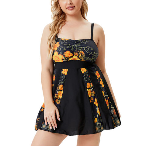 plus size swim dress with shorts Flattering Swimdress With Attached Swim Shorts, Twilight Stripe