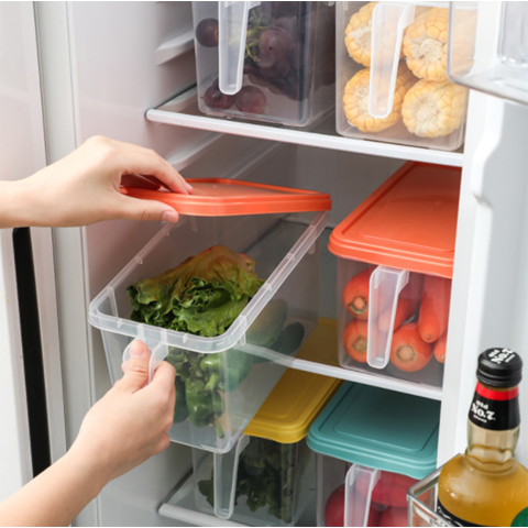 Transparent Refrigerator Storage Box Vegetable Fruit Organizer Fridge Clear  Container for Kitchen Food Drinks Storage
