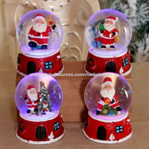 Globos de nieve para niños – Bola de nieve para niñas, aldea de Navidad,  Papá Noel, bola de arte con purpurina de invierno, rotación de 7 colores