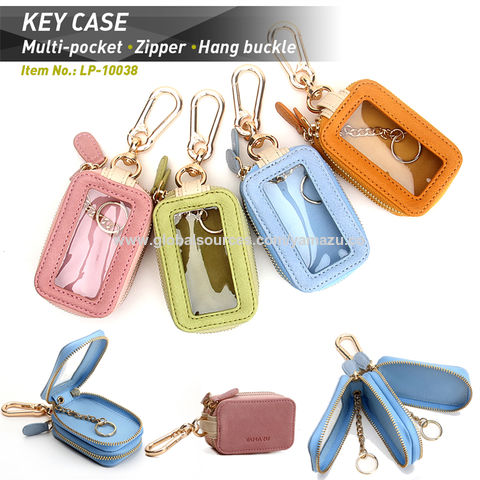 Multi-Functional Zipper Key Case Wallet 6 Colors for Choice Key Holder Wallet Leather Car Keychain Key Holder Key Wallet