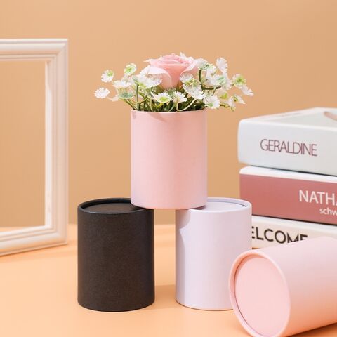 Custom gift craft kraft paper tube cardboard round box small cylinder ...