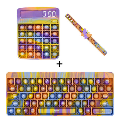 Pop It Keyboards Set 3 Pcs Silicone Laptop Keyboard Cover with ...