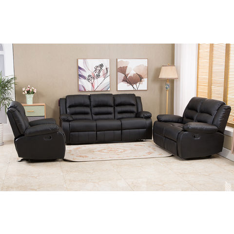 Buy Wholesale China Pu Manual Recliner Living Room Sofa Set 3+2+1 ...