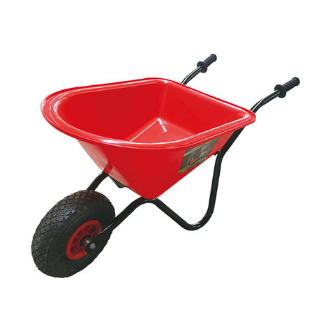 85L RED PLASTIC WHEELBARROW WITH RED PNEUMATIC WHEEL EXCELLENT QUALITY 