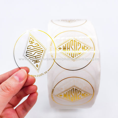 Custom Logo Printing Transparent Gold Foil Clear Vinyl Waterproof Labels -  China Clear Label and Decorative Sticker price