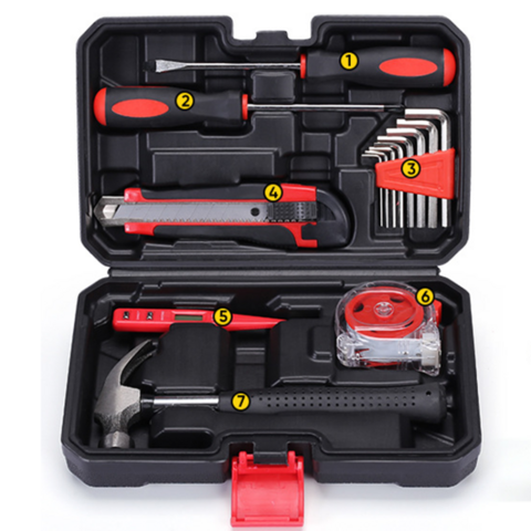 Kit d'outils de base DIY 14 pièces, Ensemble d'outils combinés pour hommes, femmes, maison et réparations ménagères