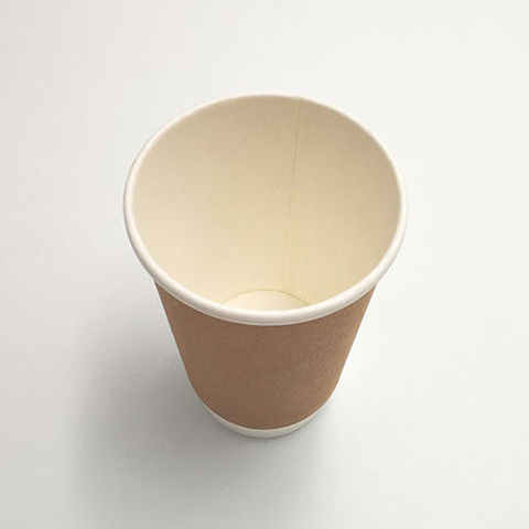 Disposable 100% biodegradable hot double wall coffee cup kraft paper ...