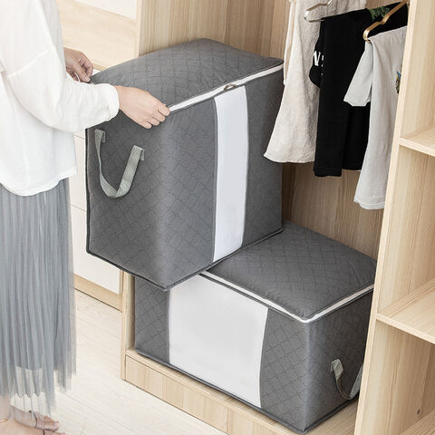 Saco de Armazenamento de Roupas de Grande Capacidade com Zíper Resistente e Janela Transparente