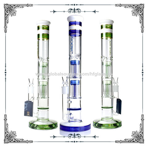 Glass Bong Smoking Water Pipe Three Percs Wholesale 17 Inches Honeycomb ...