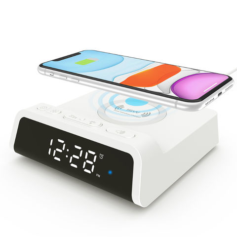 Desktop Digital Alarm Clock, Multifunctional Desktop Alarm Clock Wireless Charger
