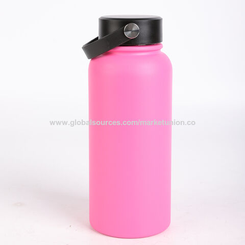 380ML Portable Kids Cute Thermos with Straw 304 Stainless Steel Coffee  Thermos Tumbler Vacuum Flask Water Bottle Cups (Color : Pink)