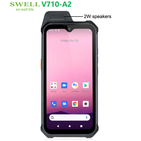 Pembaca kode batang genggam ponsel kasar, speaker depan Terminal Data Android for sale at factory direct price