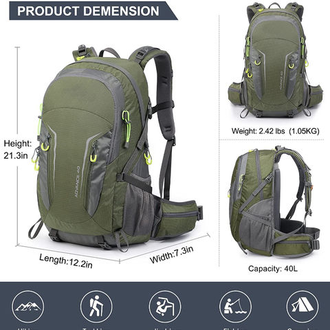 Travel Camping Backpack with Rain Cover Outdoor rucksack Hiking 
